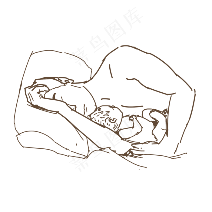 父亲和孩子睡觉