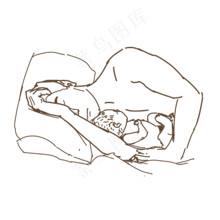 父亲和孩子睡觉