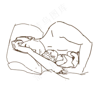 父亲和孩子睡觉