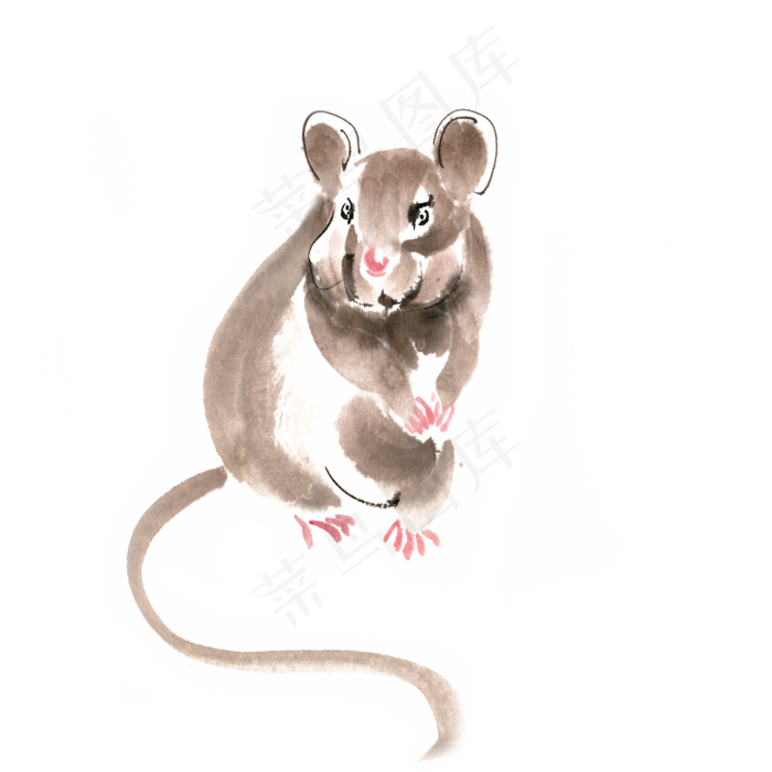 2020鼠年笨拙的小老鼠,免抠元素