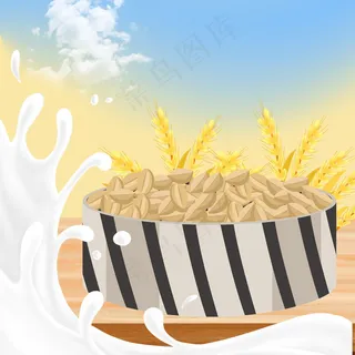 自然田园风格燕麦片直通车主图psd