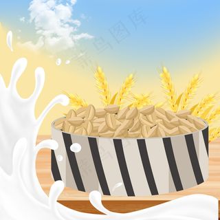 自然田园风格燕麦片直通车主图psd