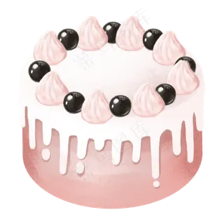 卡通手绘甜品甜点美食之葡萄奶油