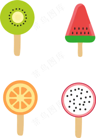 水果扁平化新媒体图标