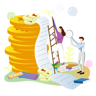 2.5D增长金融理财统计扁平风H5,免抠元素