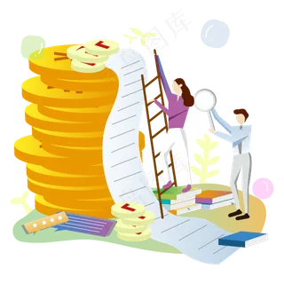 2.5D增长金融理财统计扁平风H5,免抠元素