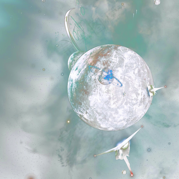 灰色科技环绕星球元素,免抠元素(2100*2100px 72 dpi )eps,ai矢量模版下载