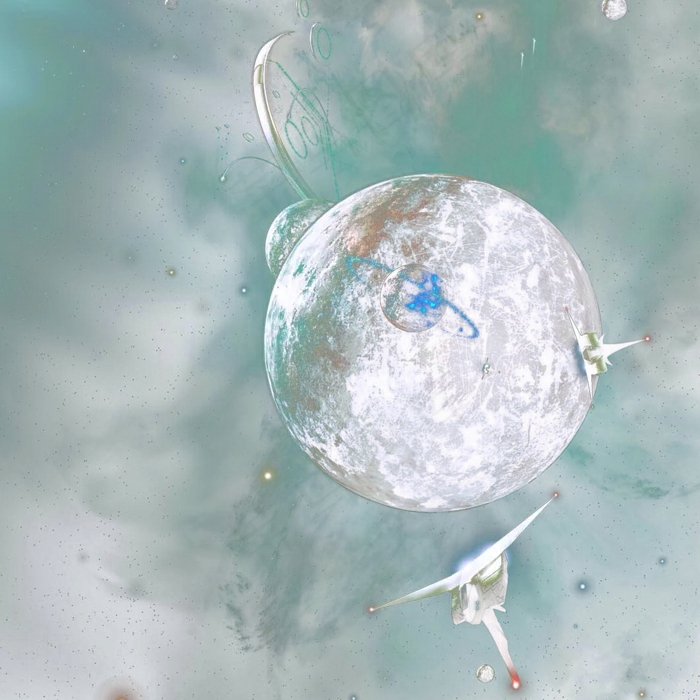 灰色科技环绕星球元素,免抠元素
