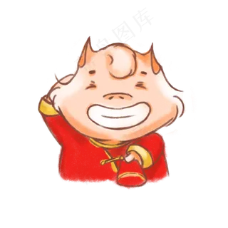 2019猪年形象卡通手绘,免抠元素