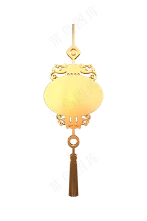 中国风灯笼金属立体挂饰,免抠元素