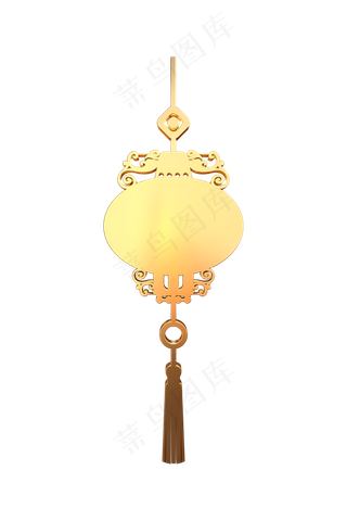 中国风灯笼金属立体挂饰,免抠元素