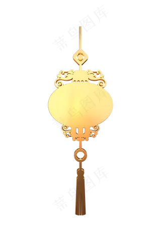 中国风灯笼金属立体挂饰,免抠元素