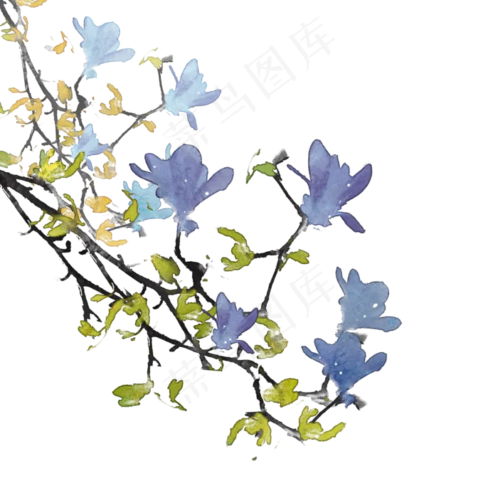 古风花花枝(2000X2000(DPI:300))psd模版下载