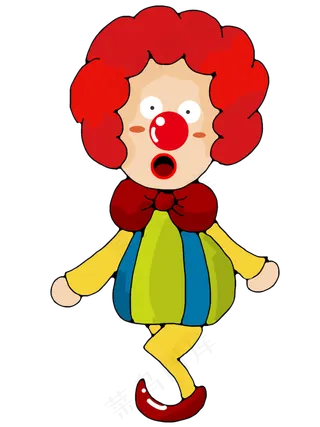 愚人节红头发小丑,免抠元素