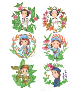 手绘建军节党建红色革命设计元素