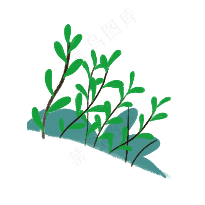 卡通春天绿植下载(2000X2000(DPI:300))psd模版下载