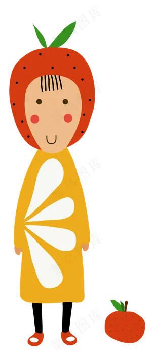 夏季水果橙子卡通人物png矢量图