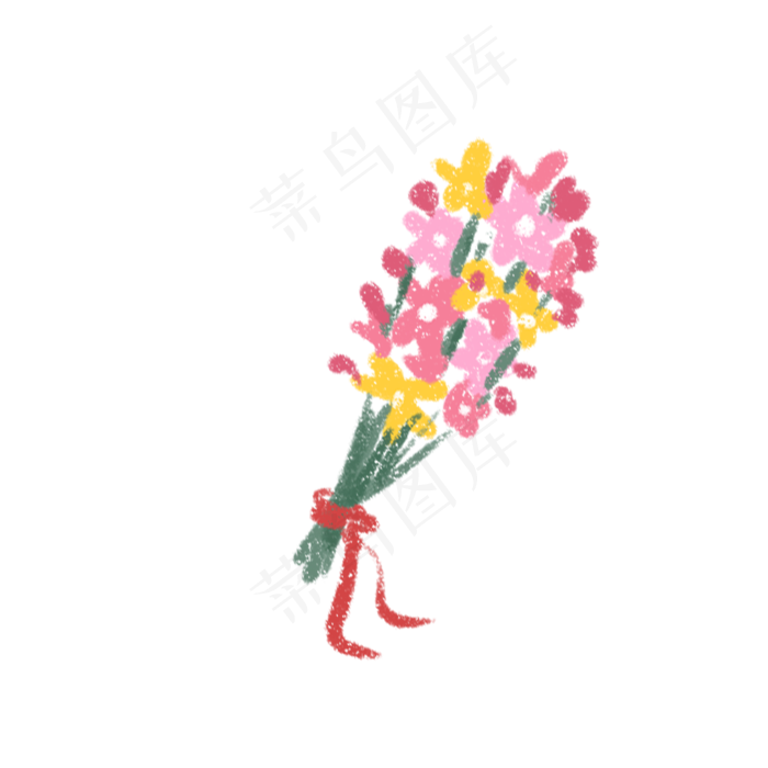 彩色植物花束元素(2000X2000(DPI:300))psd模版下载