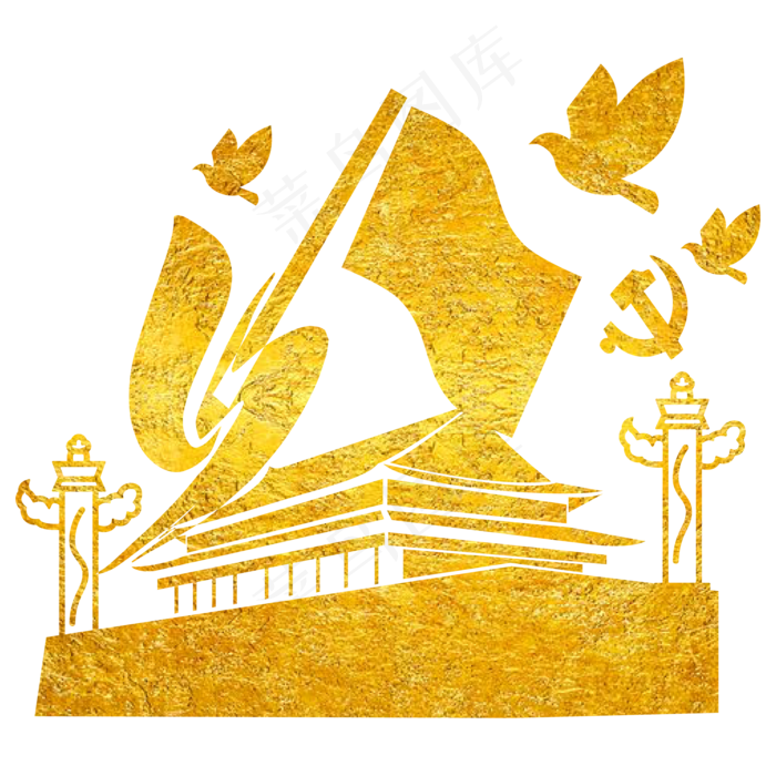 烫金*华表党建装饰(2000*2000px 300 dpi )ai矢量模版下载