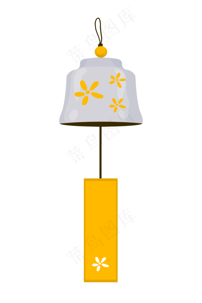 白色的风铃挂饰插画