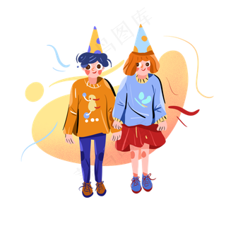 儿童节搞怪男孩女孩png免抠素材