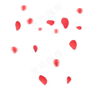 红色玫瑰唯美漂浮花瓣,免抠元素