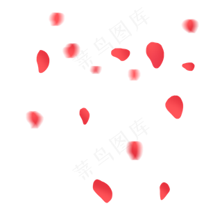 红色玫瑰唯美漂浮花瓣,免抠元素