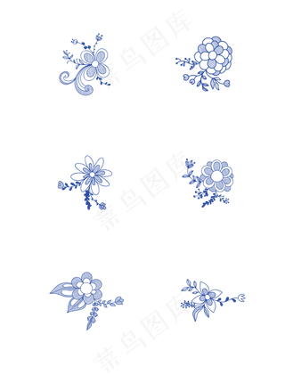 圆珠笔风格花朵装饰