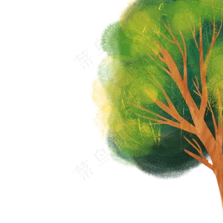 卡通绿色大树免抠图 卡通绿色大树免抠图