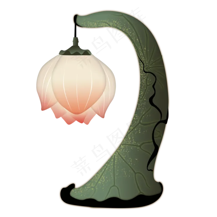 中国风古风荷花和叶古灯(2000X2000(DPI:300))psd模版下载