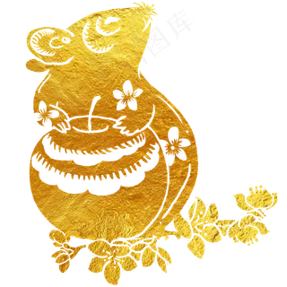 烫金老鼠,免抠元素