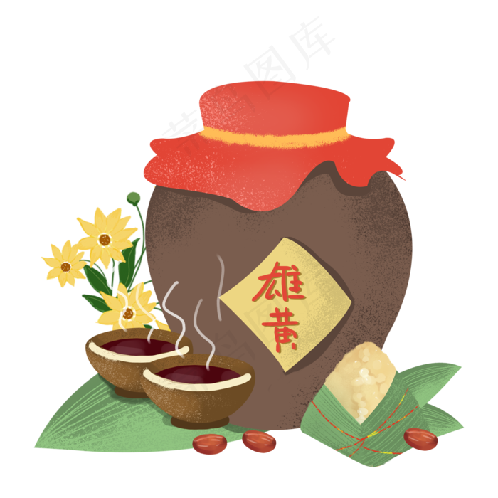 端午节传统习俗雄黄酒和粽子