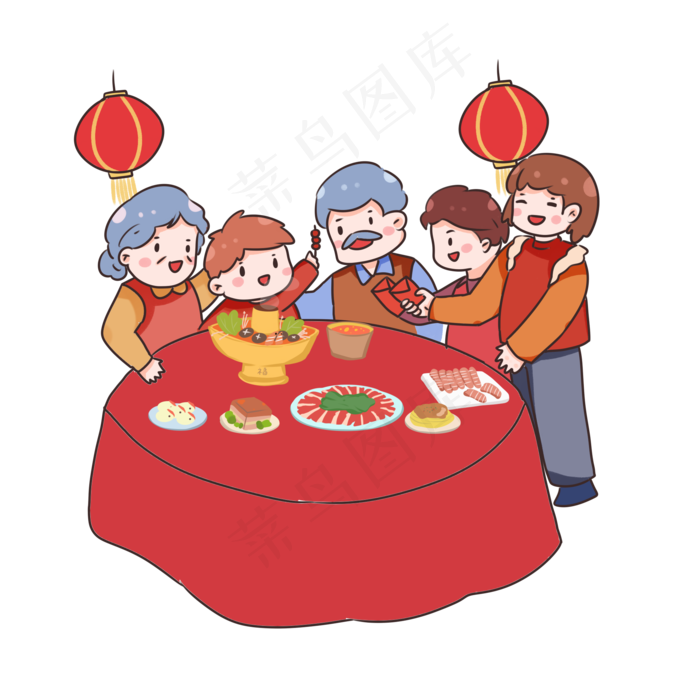 2020年夜饭,免抠元素(2000X2000(DPI:300))psd模版下载