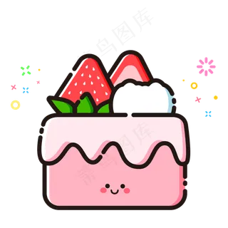 mbe风格卡通可爱水果奶油蛋糕