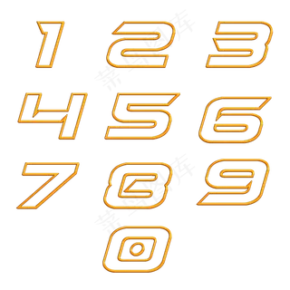 原创金属描边镂空艺术数字