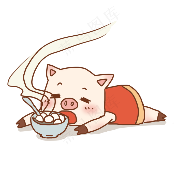 元宵节猪宝宝吃元宵,免抠元素