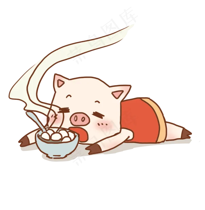 元宵节猪宝宝吃元宵,免抠元素(2480X3507(DPI:300))psd模版下载
