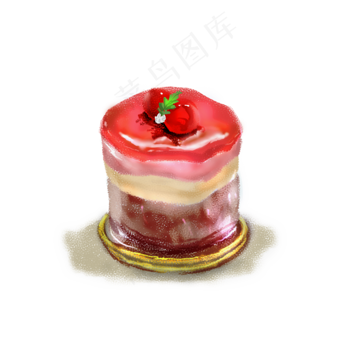 手绘水果蛋糕彩铅