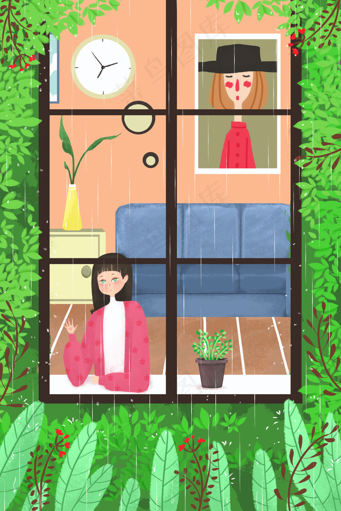 谷雨细细漫笑浮生梦(3545X5315(DPI:72))psd模版下载