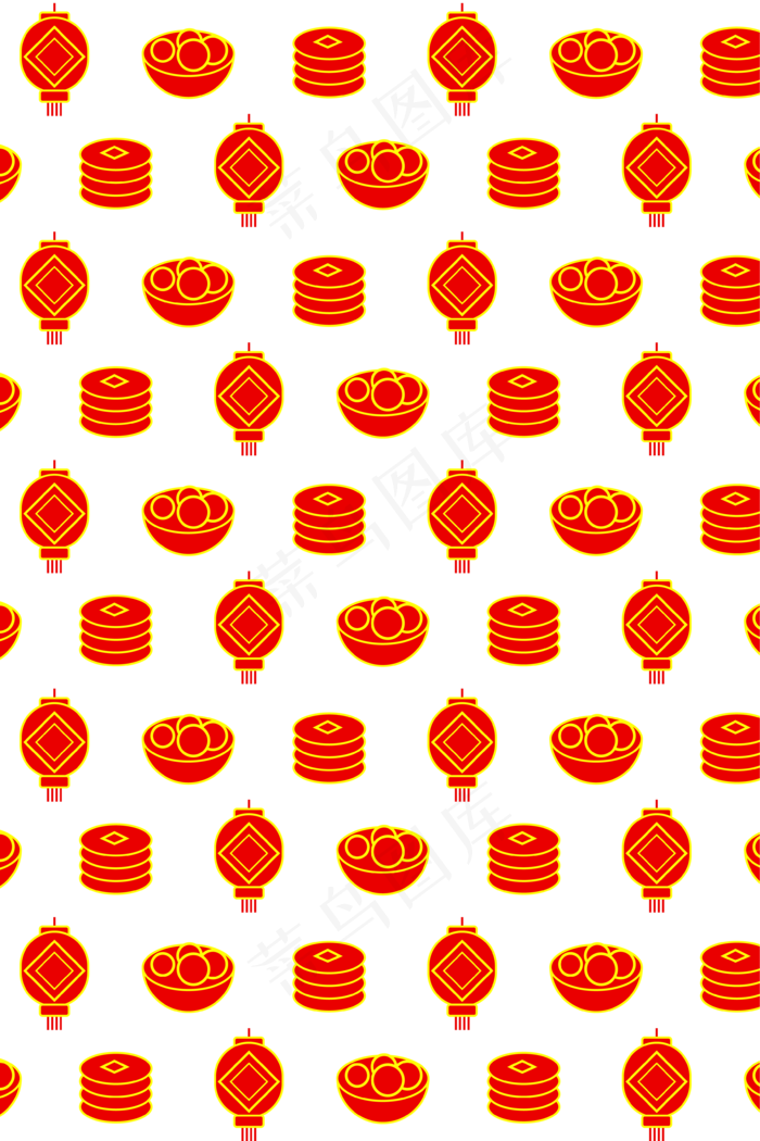 元宵节红色灯笼底纹,免抠元素(2400X2400(DPI:300))ai矢量模版下载