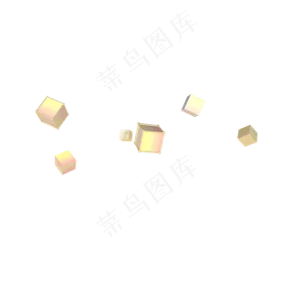 电商C4D立体几何漂浮素材,免抠元素
