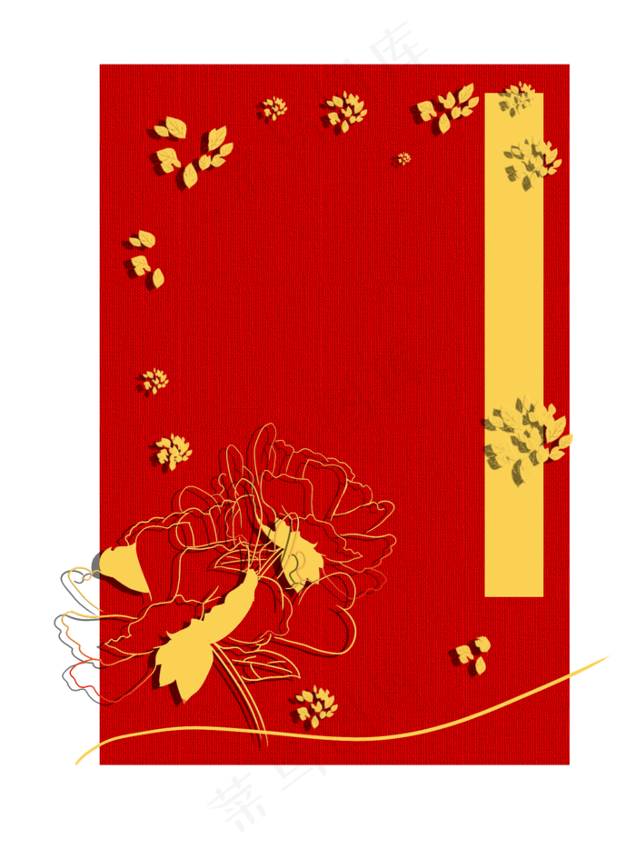 新年喜庆红色装饰图案,免抠元素(1417X1890(DPI:300))psd模版下载