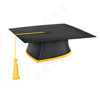 仿3D博士帽png素材