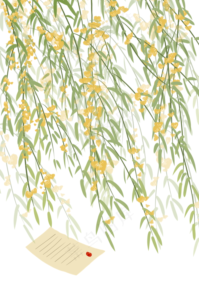 花朵古风花柳树花