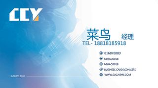 蓝色高端商务名片