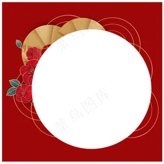 新年红色头像框,免抠元素