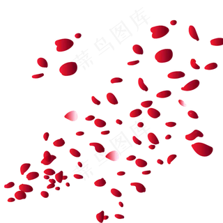 红色漂浮玫瑰花瓣装饰
