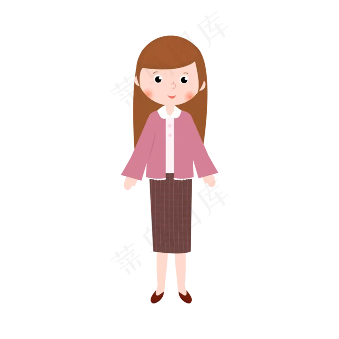 卡通小人图标人物女人,免抠元素