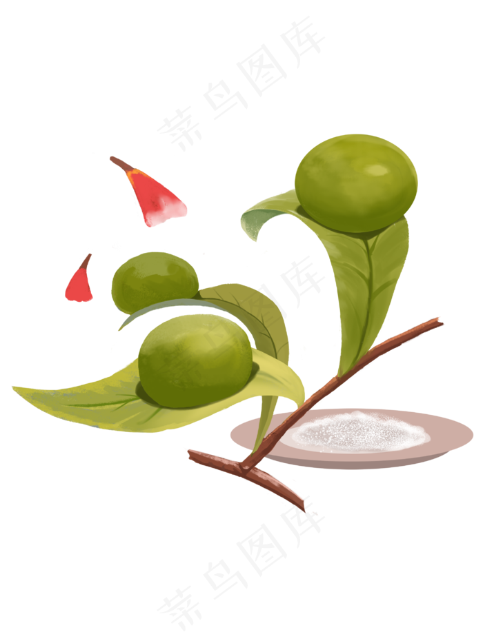 清明节美食青团植物(3000X4000(DPI:300))psd模版下载