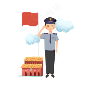 在*敬礼的警察叔叔素材 在*敬礼的警察叔叔素材